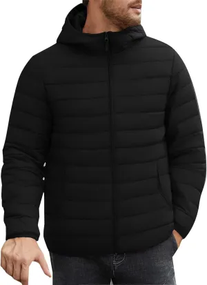 Puffer Jacket for Men Lightweight Packable Winter Warm Coat Thickened Temperament Fashion Down Jackets Big and Tall