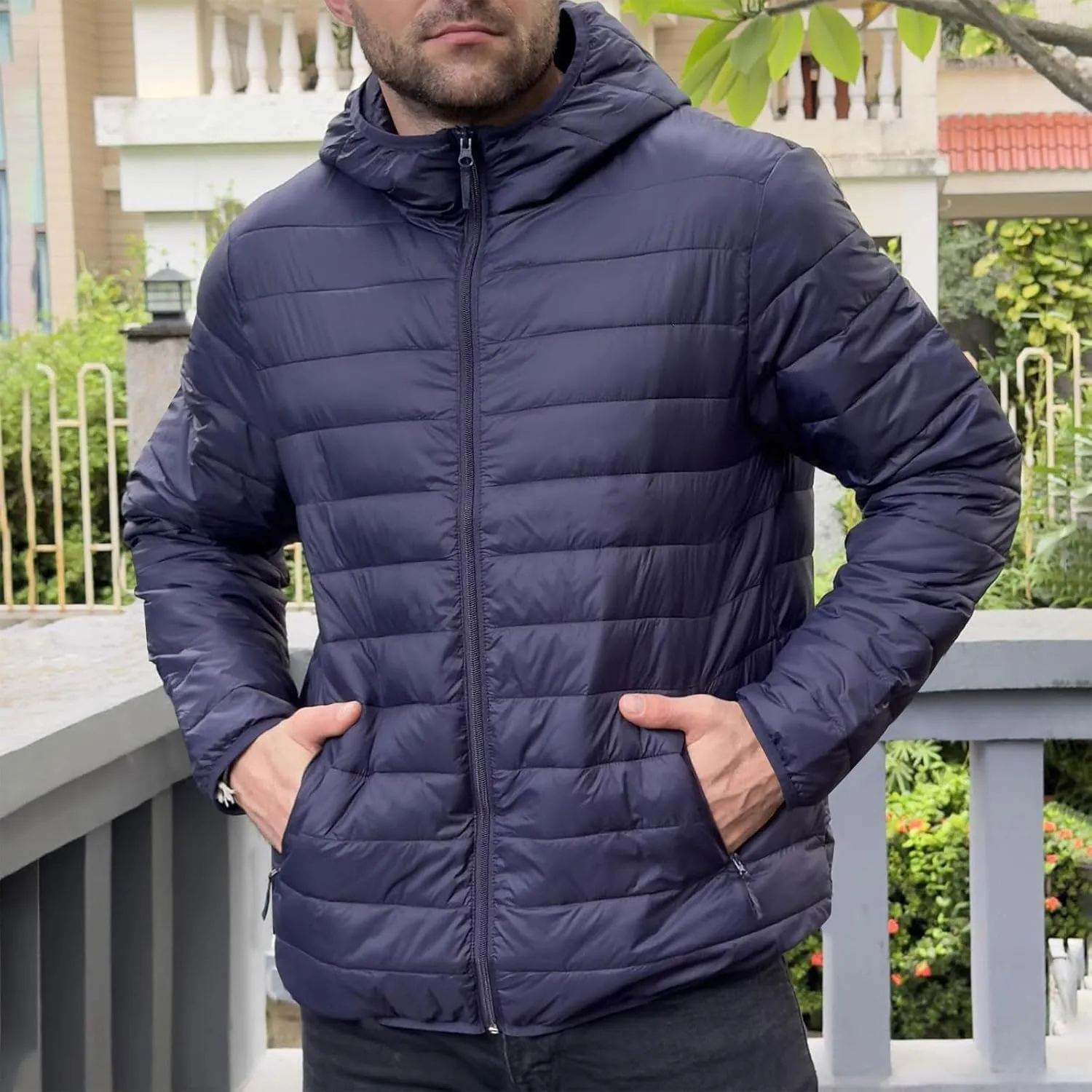 Puffer Jacket for Men Lightweight Packable Winter Warm Coat Thickened Temperament Fashion Down Jackets Big and Tall