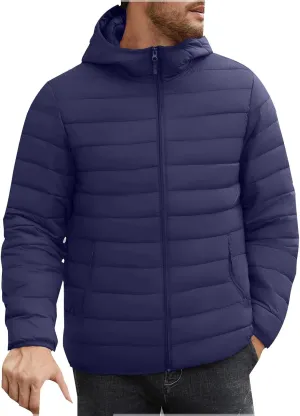 Puffer Jacket for Men Lightweight Packable Winter Warm Coat Thickened Temperament Fashion Down Jackets Big and Tall