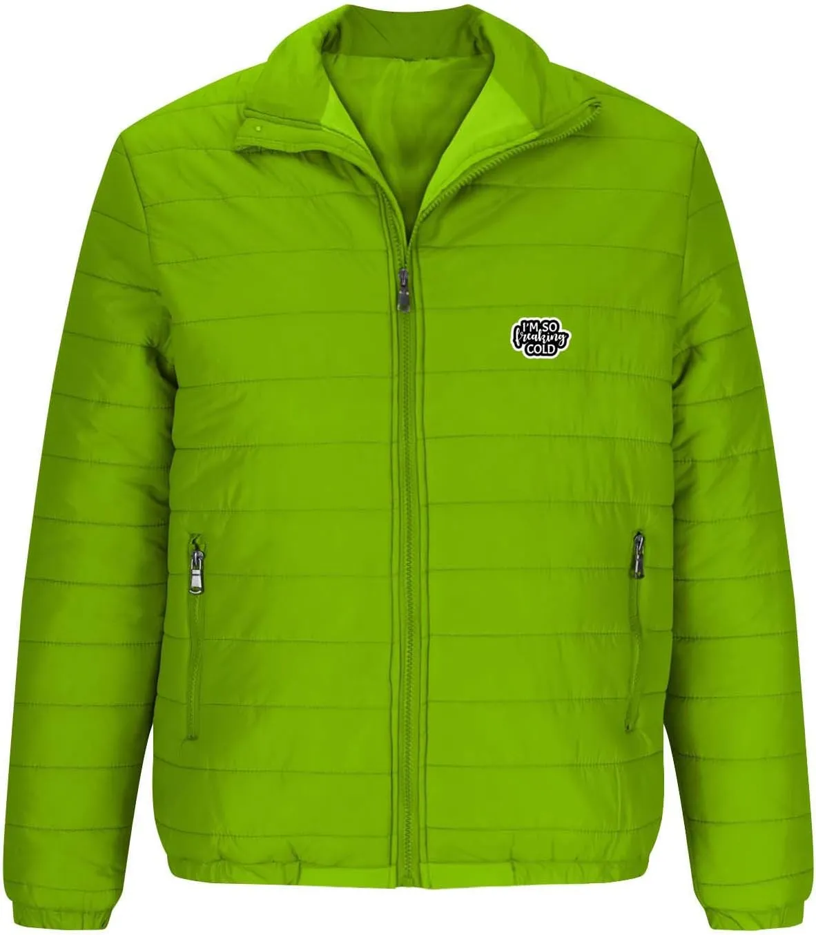 Puffer Jacket Men Packable Lightweight Down Coat Stand Collar Quilted Jacket Zip up Padded Coat Warm Winter Jackets