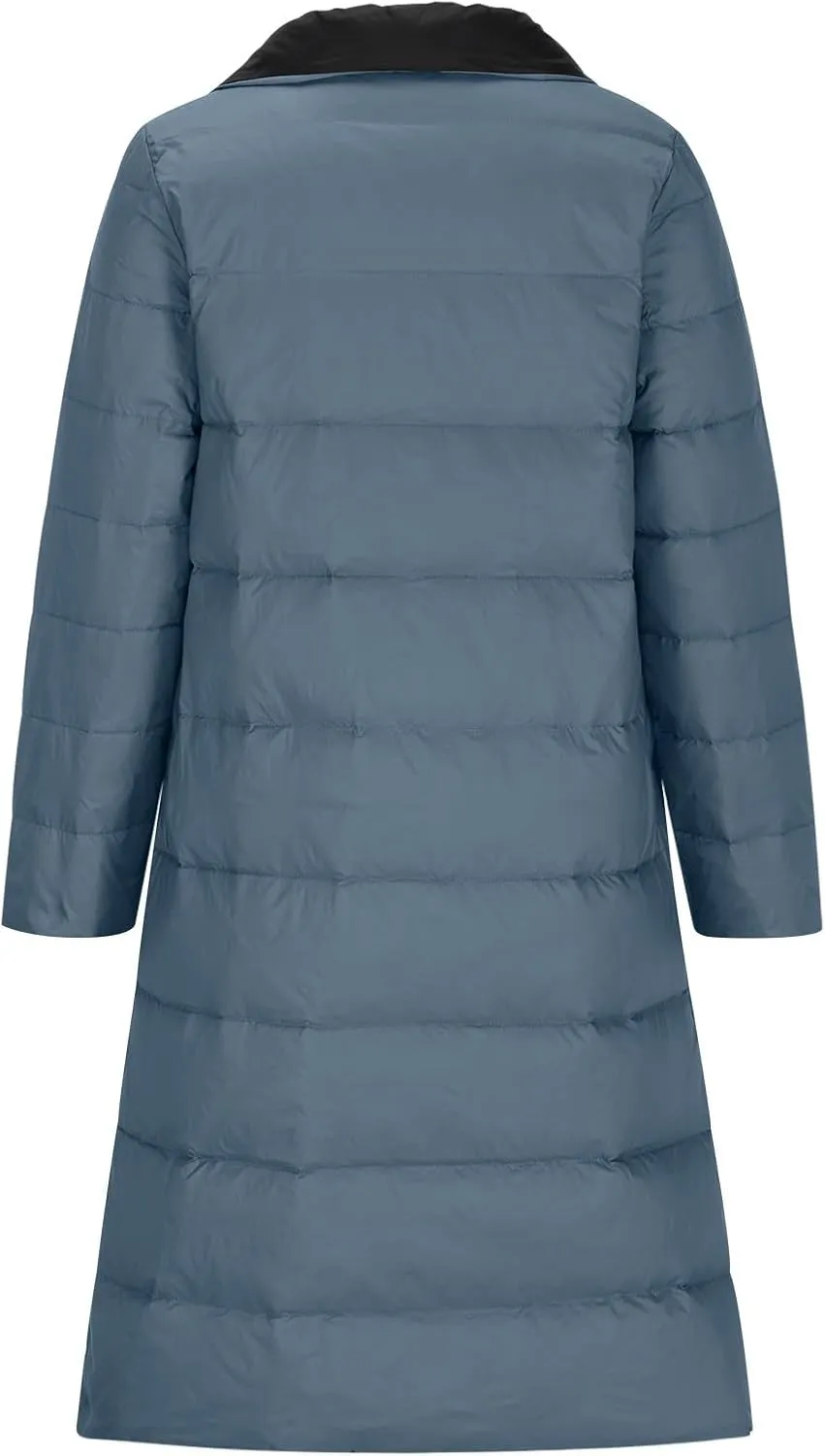 Puffer Jacket Womens Long Lightweight Winter Warm down Coat Button down Casual Fashion Comfy Windproof Quilted Jacket