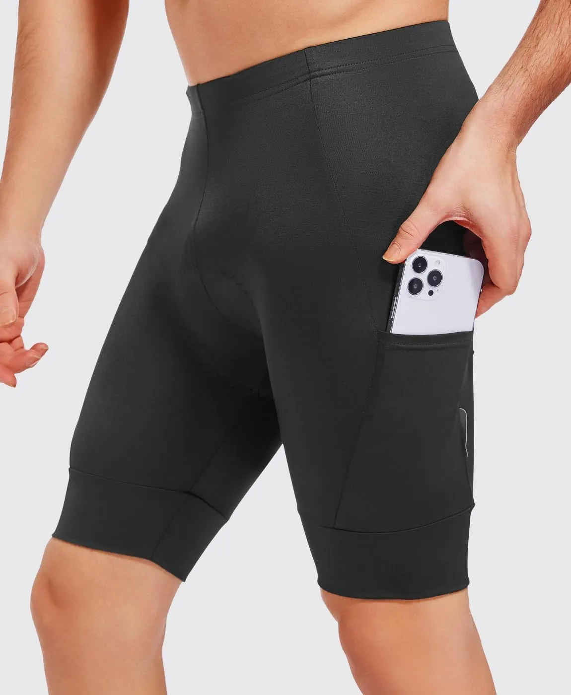 qualidyne Men's Cycling Shorts 4D Padded Bike Biking Shorts Road Riding Bicycle UPF 50  Cycle Shorts Pockets
