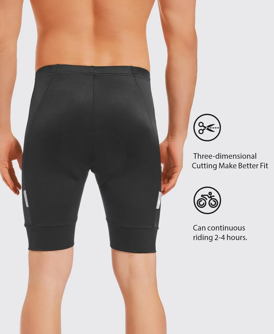qualidyne Men's Cycling Shorts 4D Padded Bike Biking Shorts Road Riding Bicycle UPF 50  Cycle Shorts Pockets