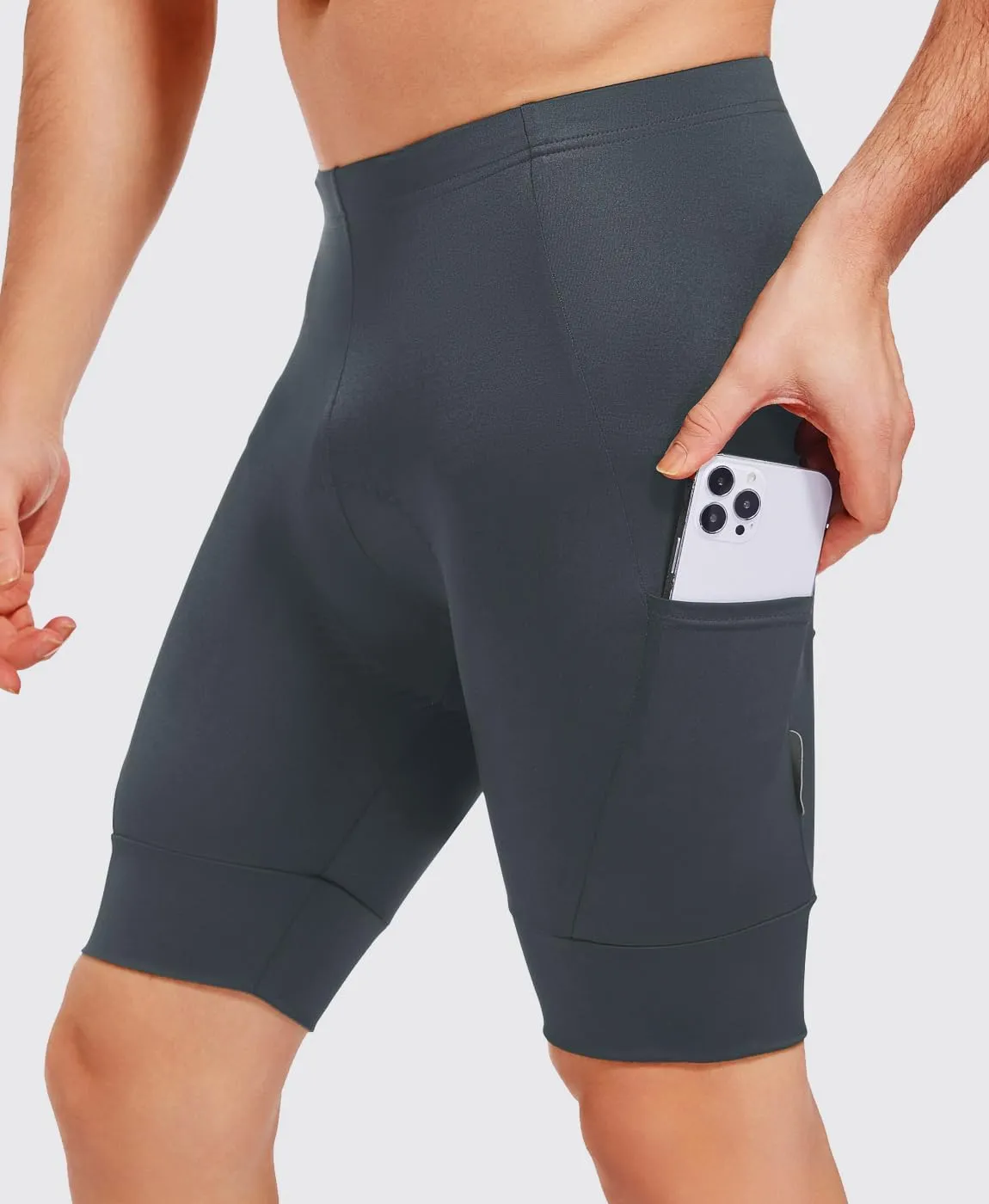 qualidyne Men's Cycling Shorts 4D Padded Bike Biking Shorts Road Riding Bicycle UPF 50  Cycle Shorts Pockets