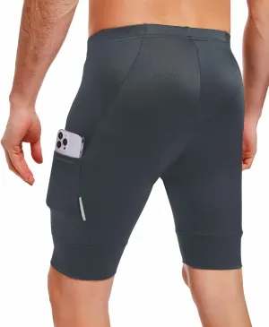 qualidyne Men's Cycling Shorts 4D Padded Bike Biking Shorts Road Riding Bicycle UPF 50  Cycle Shorts Pockets