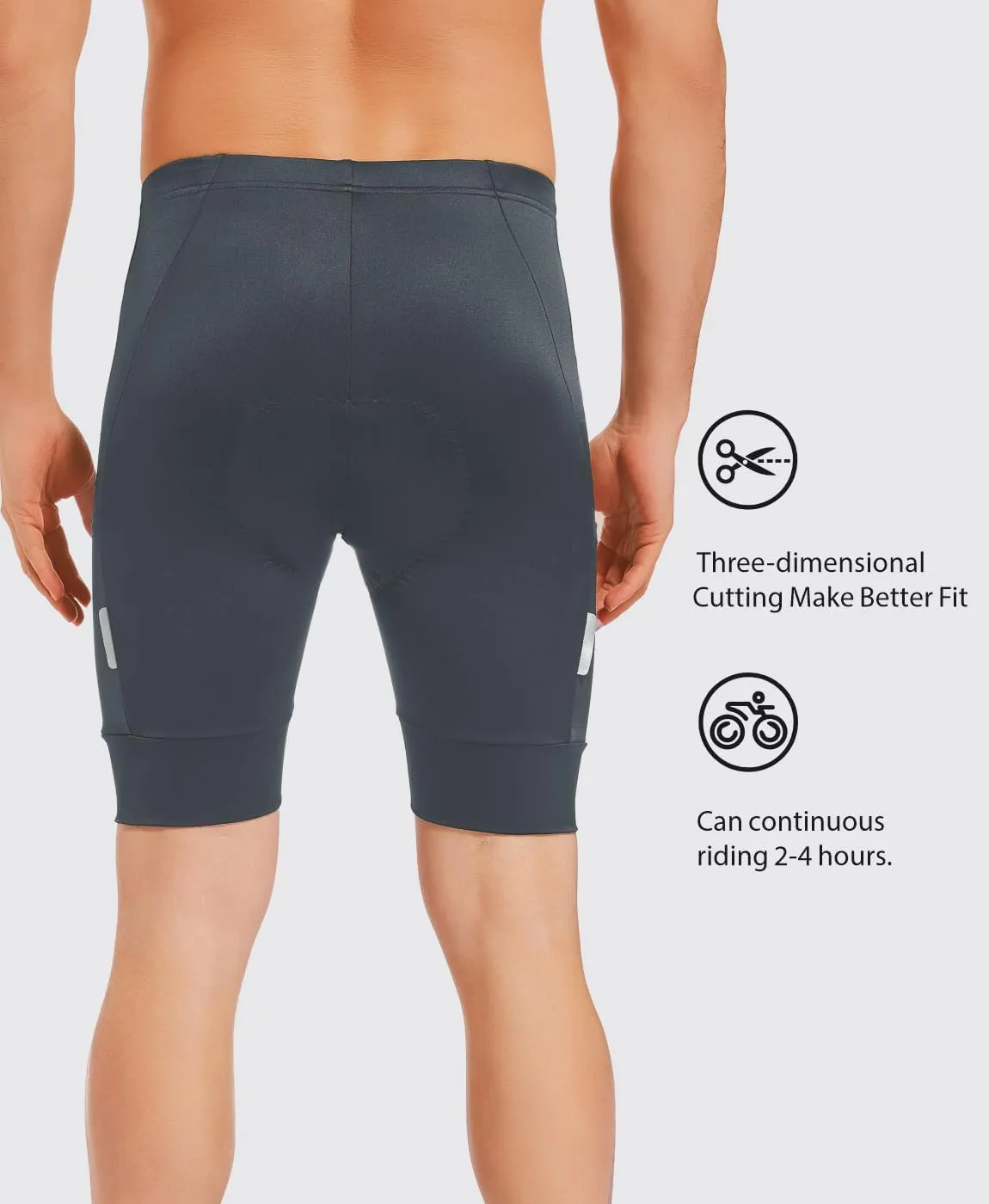 qualidyne Men's Cycling Shorts 4D Padded Bike Biking Shorts Road Riding Bicycle UPF 50  Cycle Shorts Pockets