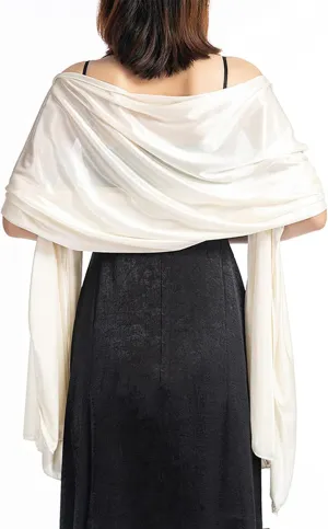 Ralcosuss Womens Satin Silk Shawl and Wrap for Evening Party Dresses Bridal Bridesmaid Wedding Shawl Shoulder Cover Up