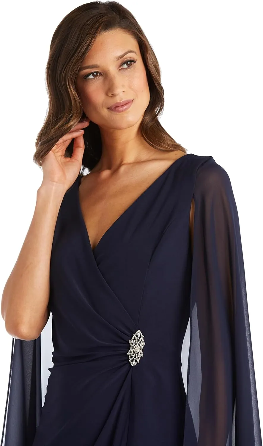 R&M Richards Womens Plus Faux Wrap Sheath Dress