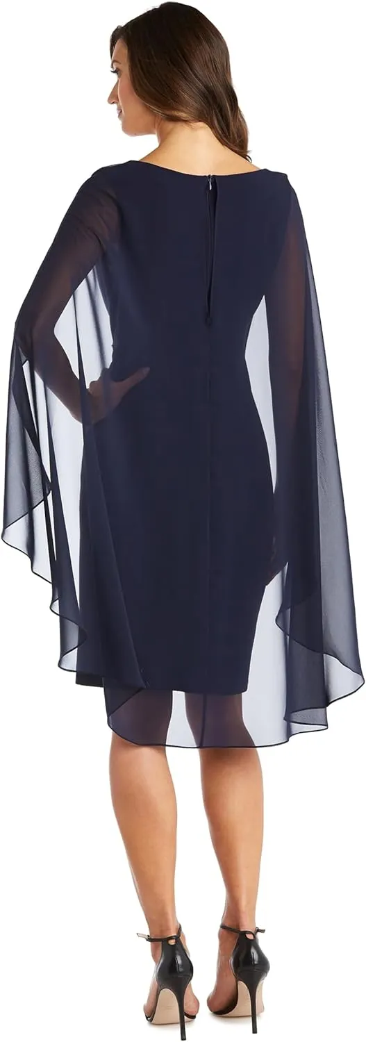 R&M Richards Womens Plus Faux Wrap Sheath Dress