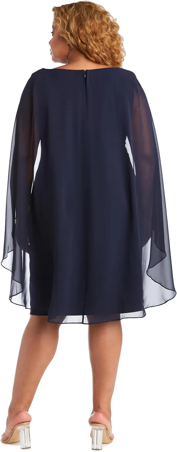 R&M Richards Womens Plus Faux Wrap Sheath Dress