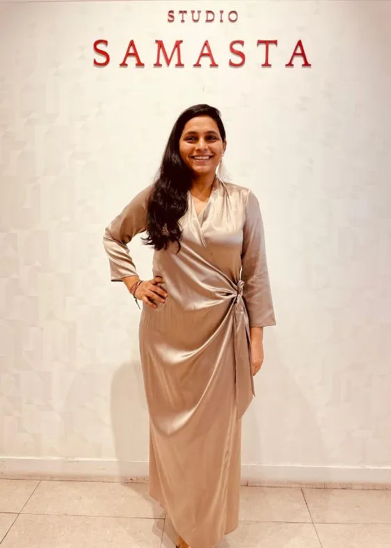 Raw silk Wrap Dress