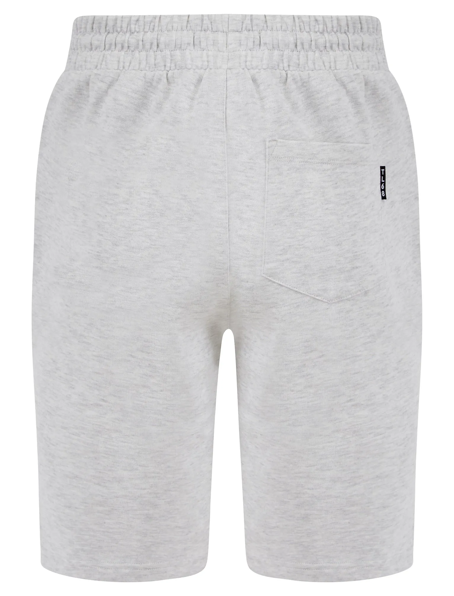 Refract Motif Brushback Fleece Jogger Shorts in Ice Grey Marl - Tokyo Laundry