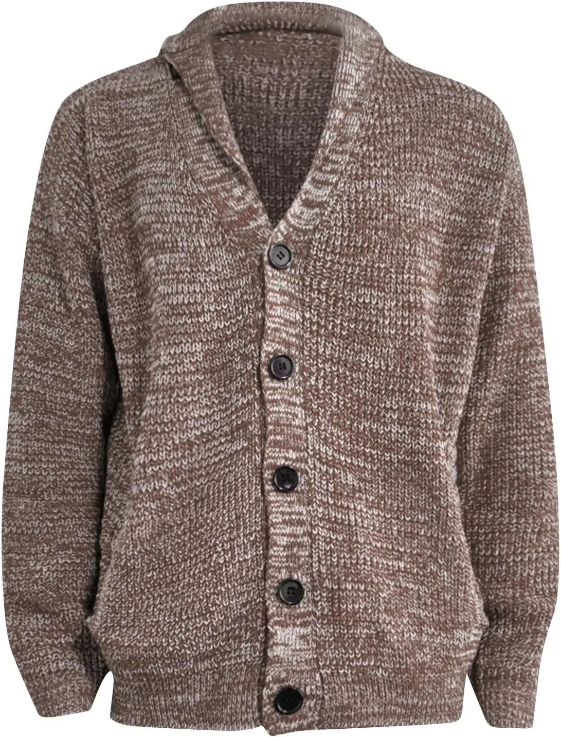 RTRDE Mens Dress Sweater Casual Long Sleeve Shawl Collar Buttons Down Cable Knit Cardigan Sweater Mens, XXL-5XL
