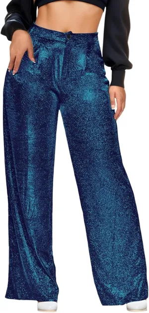 Sequin Women's Sparkle Casual Wide Leg Straight Clubwear Trendy Hot Pants