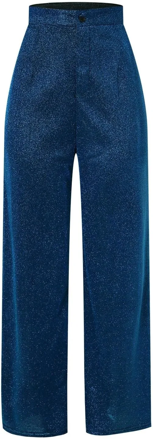 Sequin Women's Sparkle Casual Wide Leg Straight Clubwear Trendy Hot Pants