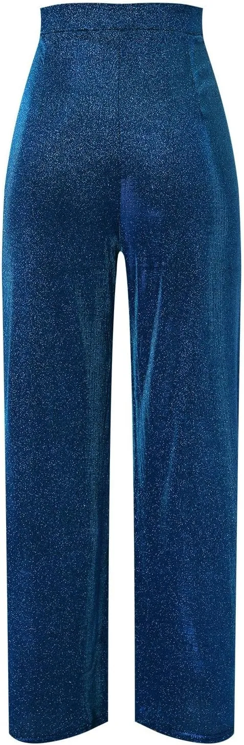 Sequin Women's Sparkle Casual Wide Leg Straight Clubwear Trendy Hot Pants