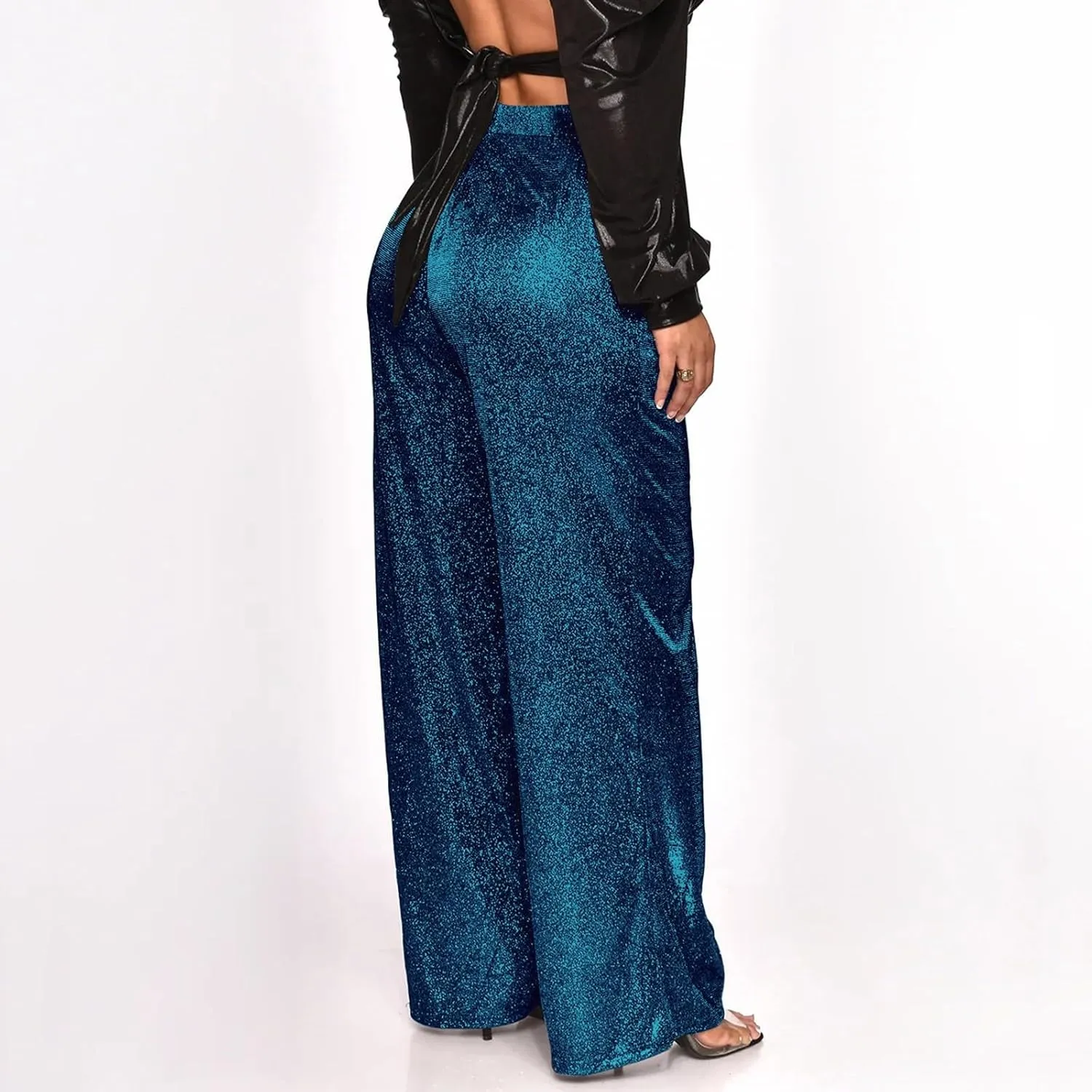 Sequin Women's Sparkle Casual Wide Leg Straight Clubwear Trendy Hot Pants