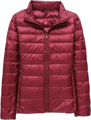 SHAOBGE Womens Dark Coat Women's Casual Solid Color Light Down Jacket White Duck Down Collar Down Jacket Orally Coat