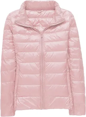 SHAOBGE Womens Dark Coat Women's Casual Solid Color Light Down Jacket White Duck Down Collar Down Jacket Orally Coat