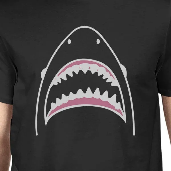 Shark Mens Black Graphic Tshirt Lightweight Summer Outfit Gift Idea