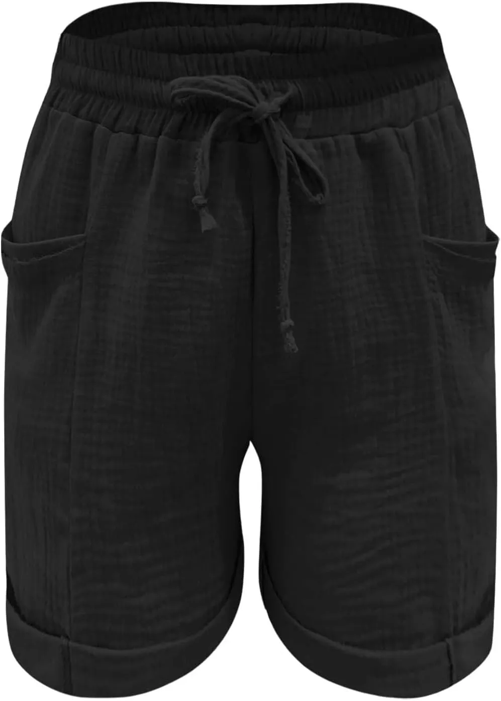 Shorts for Women Linen Shorts Elastic Waist Casual Lightweight with Pockets Cute Drawstring Summer Beach Shorts 2025 Fashion