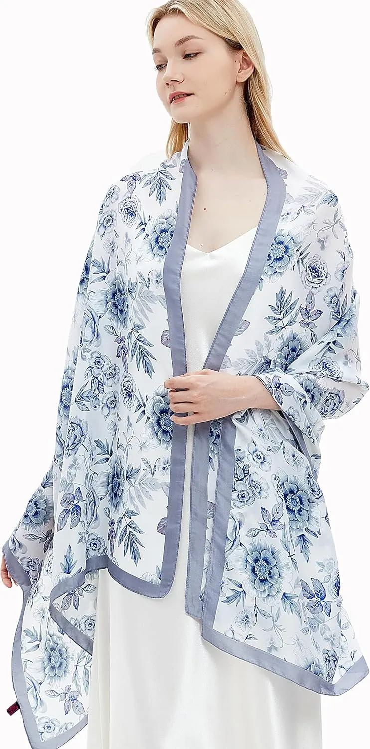 Silk Scarf for Women Fashion Long Satin Lightweight Large Shawl Wrap Printed Sleep 70''X35''