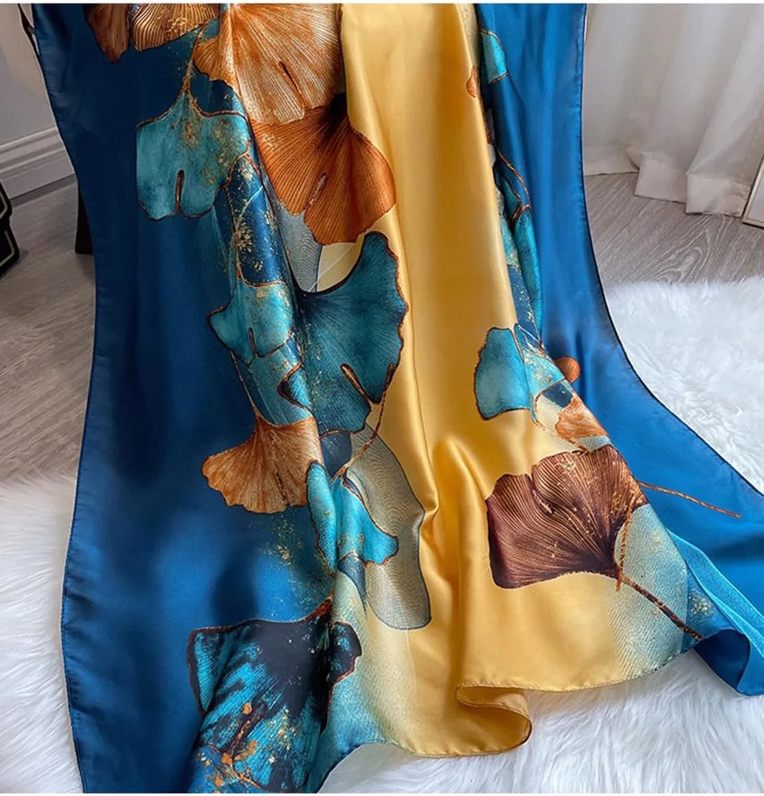 Silk Scarf Mulberry Silk Fashion Scarves Long Lightweight Shawl Wrap 