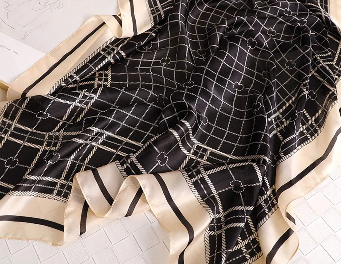 Silk Scarf Mulberry Silk Fashion Scarves Long Lightweight Shawl Wrap 
