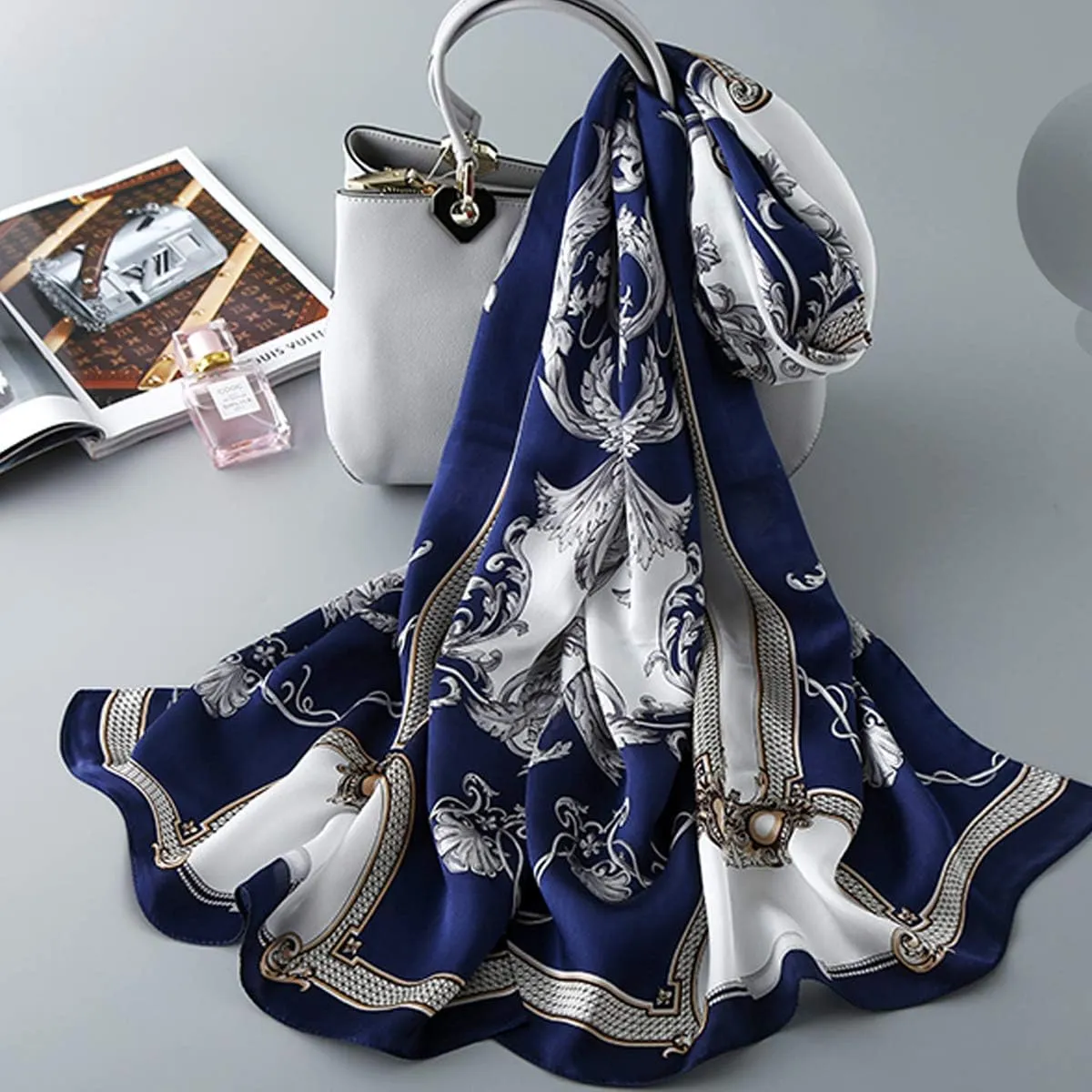 Silk Scarf Mulberry Silk Fashion Scarves Long Lightweight Shawl Wrap 