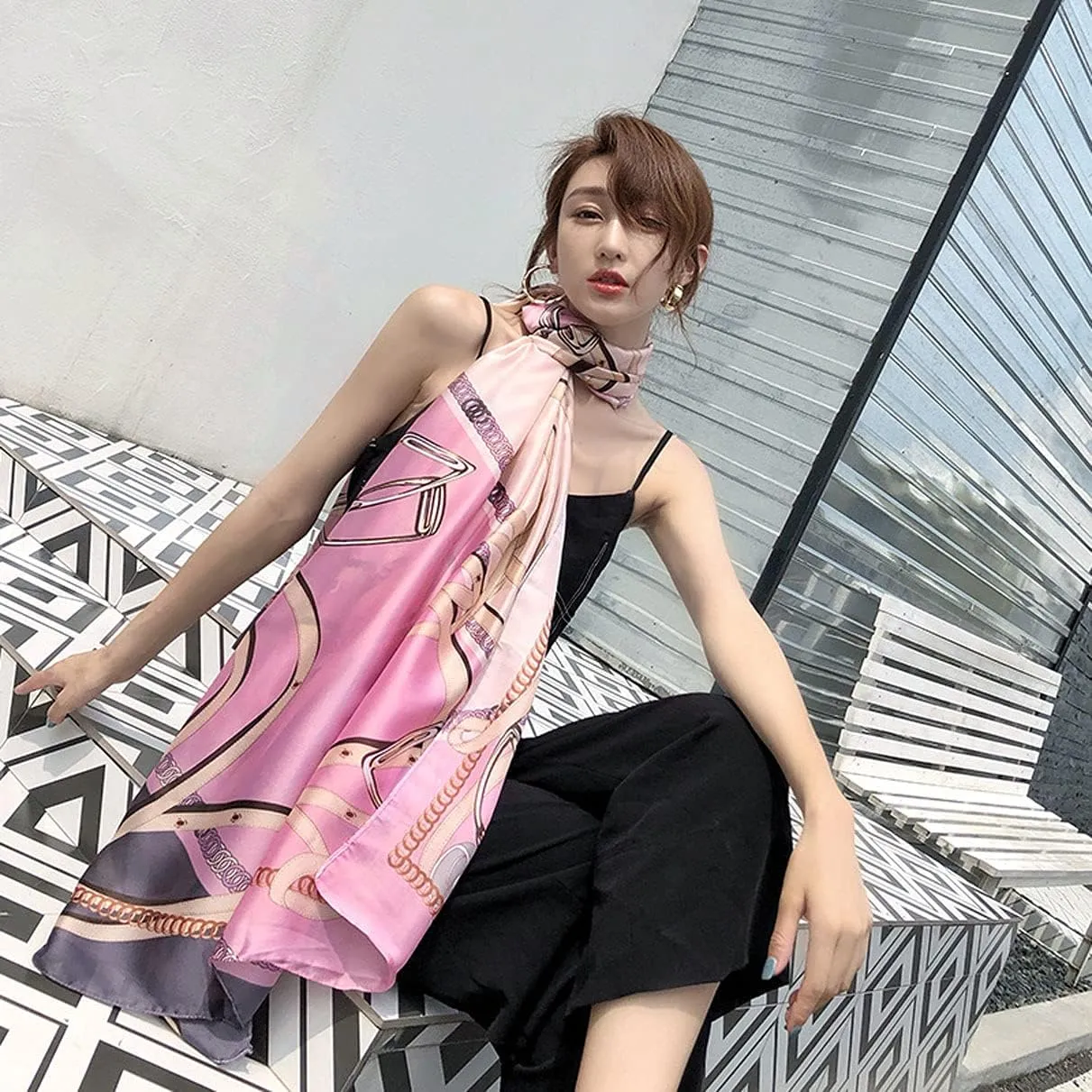 Silk Scarf Mulberry Silk Fashion Scarves Long Lightweight Shawl Wrap 