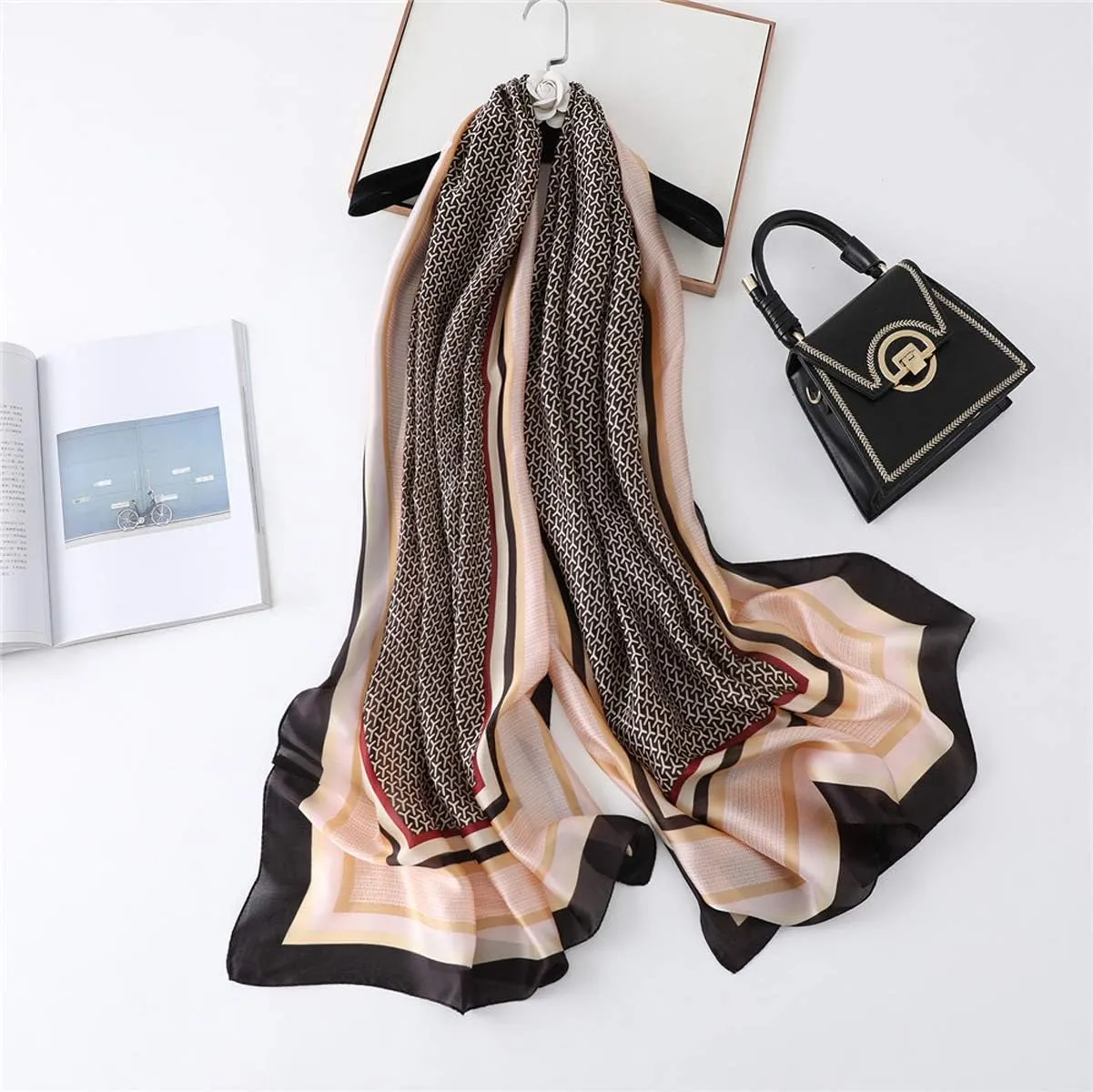 Silk Scarf Mulberry Silk Fashion Scarves Long Lightweight Shawl Wrap 