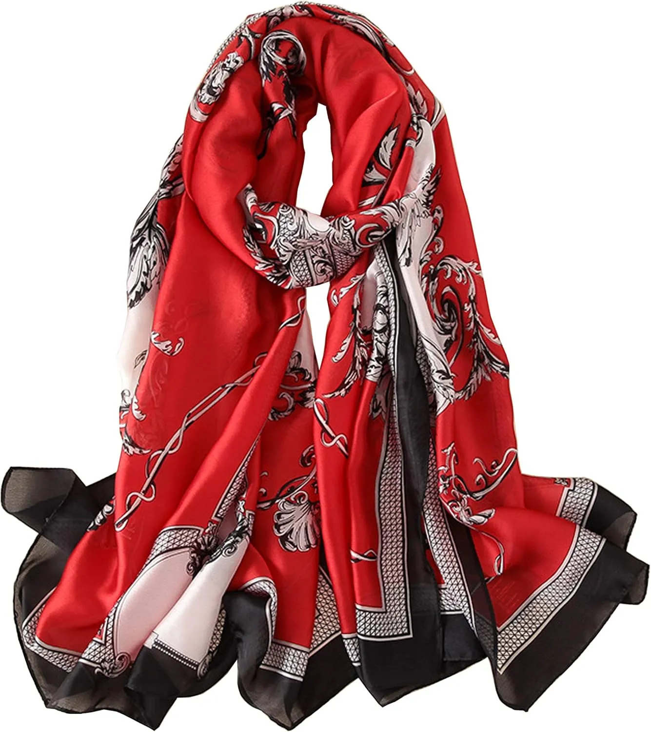 Silk Scarf Mulberry Silk Fashion Scarves Long Lightweight Shawl Wrap 
