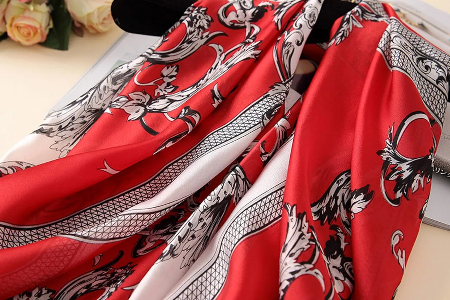 Silk Scarf Mulberry Silk Fashion Scarves Long Lightweight Shawl Wrap 