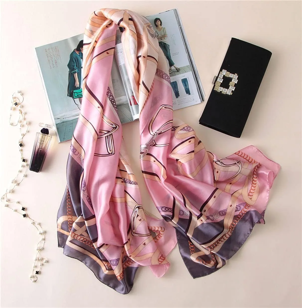 Silk Scarf Mulberry Silk Fashion Scarves Long Lightweight Shawl Wrap 