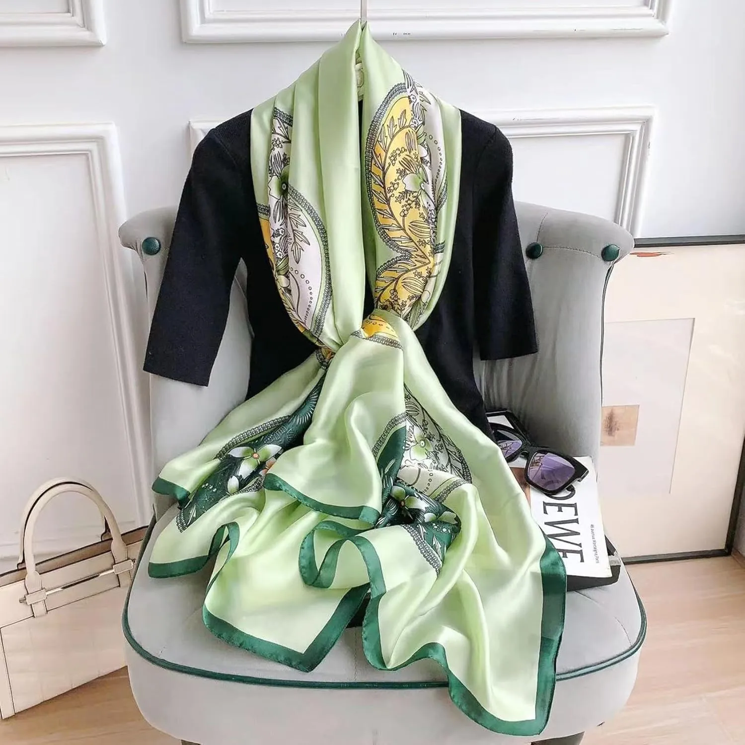 Silk Scarf Mulberry Silk Fashion Scarves Long Lightweight Shawl Wrap 