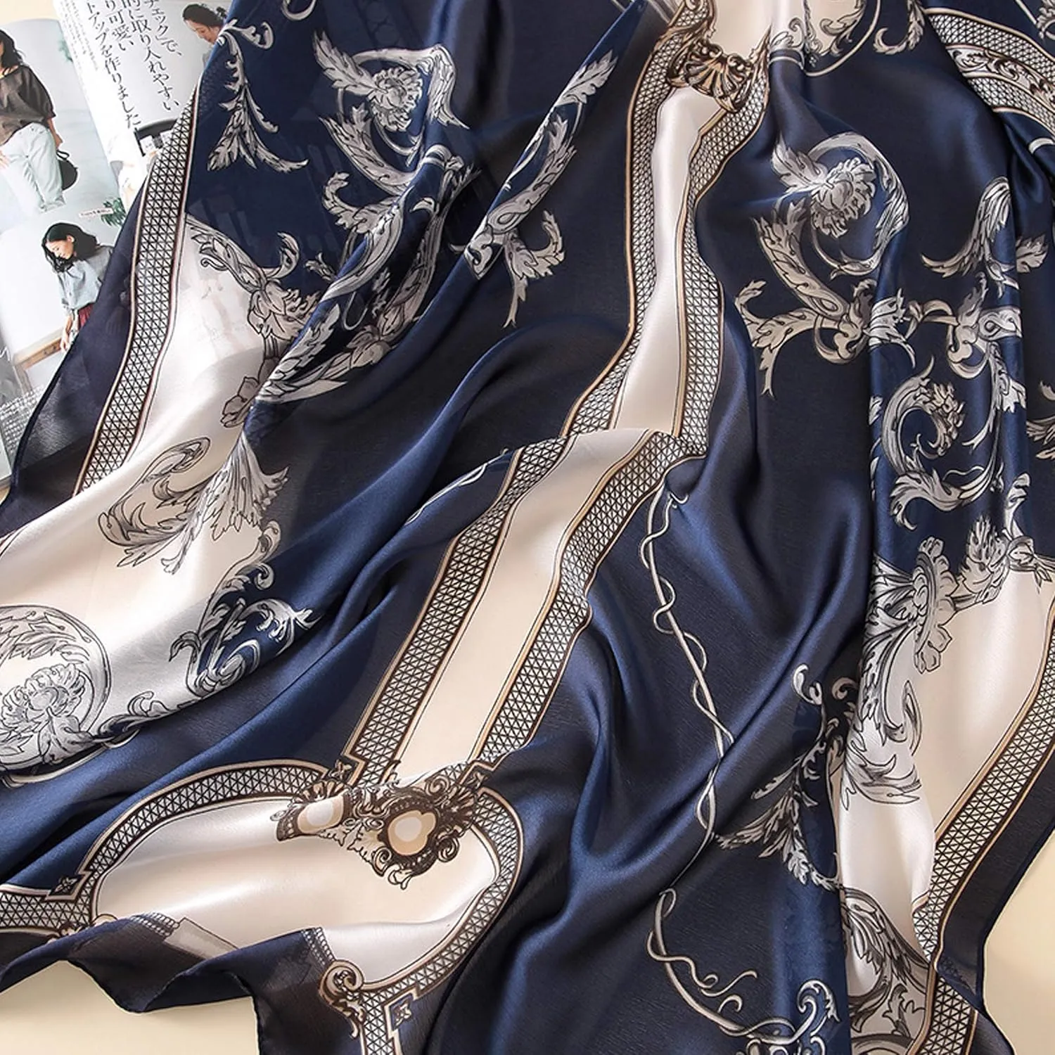 Silk Scarf Mulberry Silk Fashion Scarves Long Lightweight Shawl Wrap 