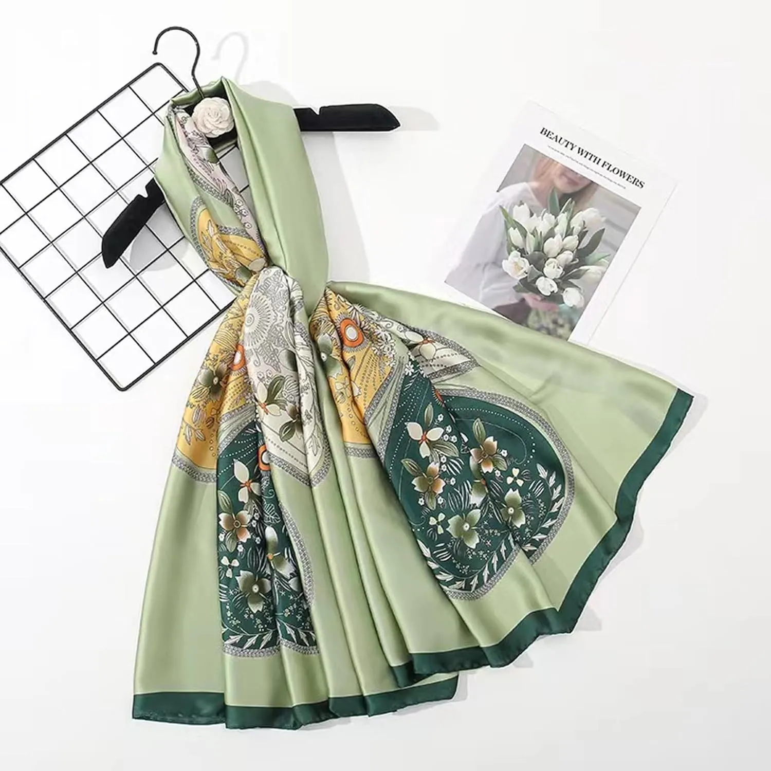 Silk Scarf Mulberry Silk Fashion Scarves Long Lightweight Shawl Wrap 