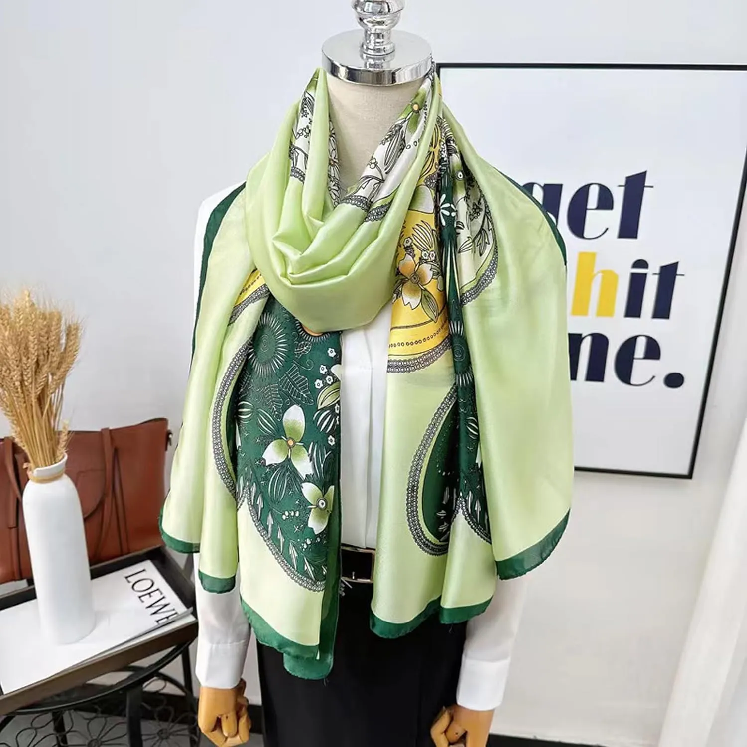Silk Scarf Mulberry Silk Fashion Scarves Long Lightweight Shawl Wrap 