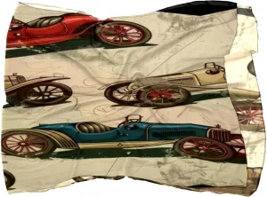 Silk Scarves Vintage Racing Car Prints Long Chiffon Scarf Wrap Shawl for Women