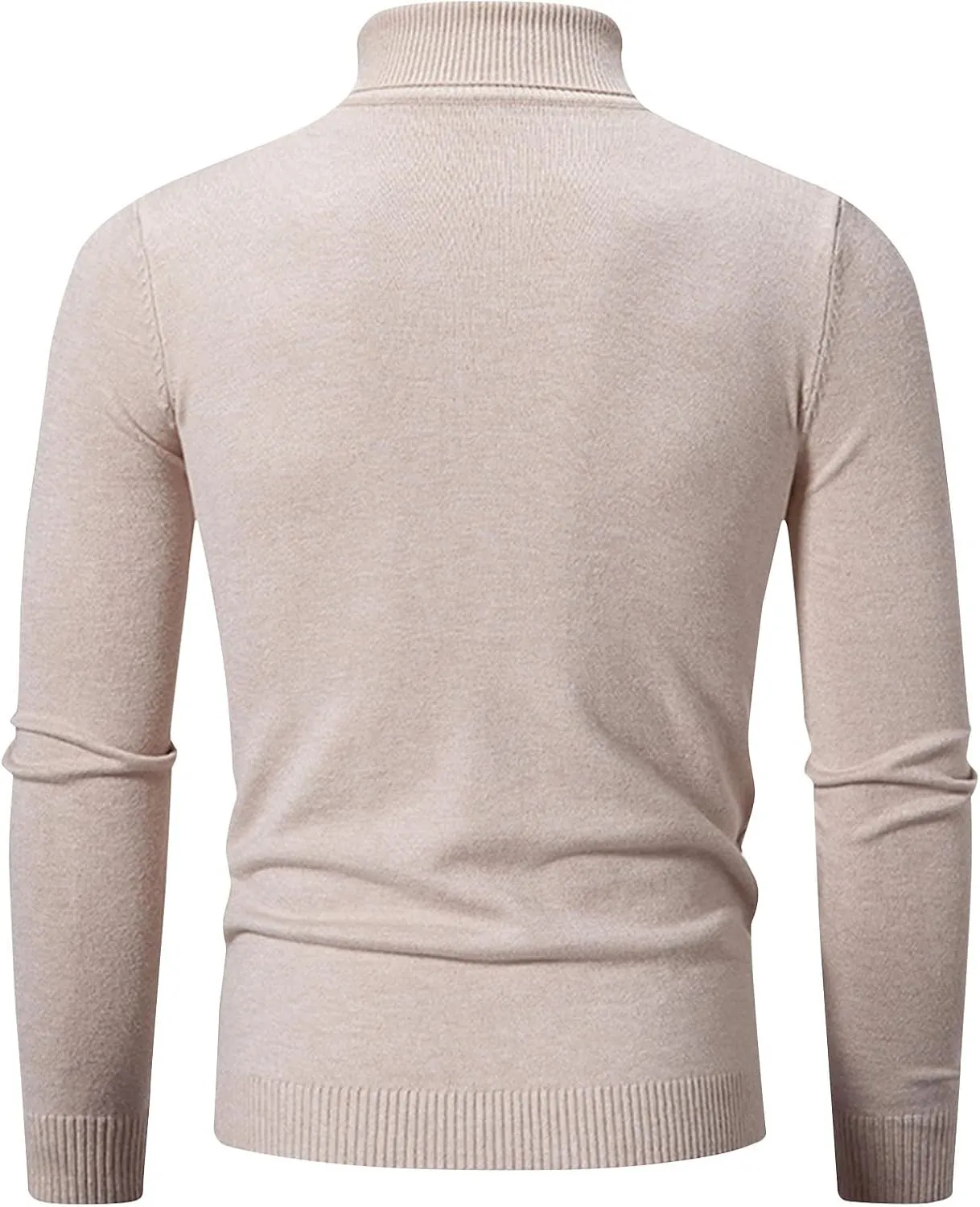 Sinzelimin Men Turtleneck Sweaters Winter Fashion Solid Button Design Long Sleeves Knitwear Sweater Fall Ribbed Knit Pullover