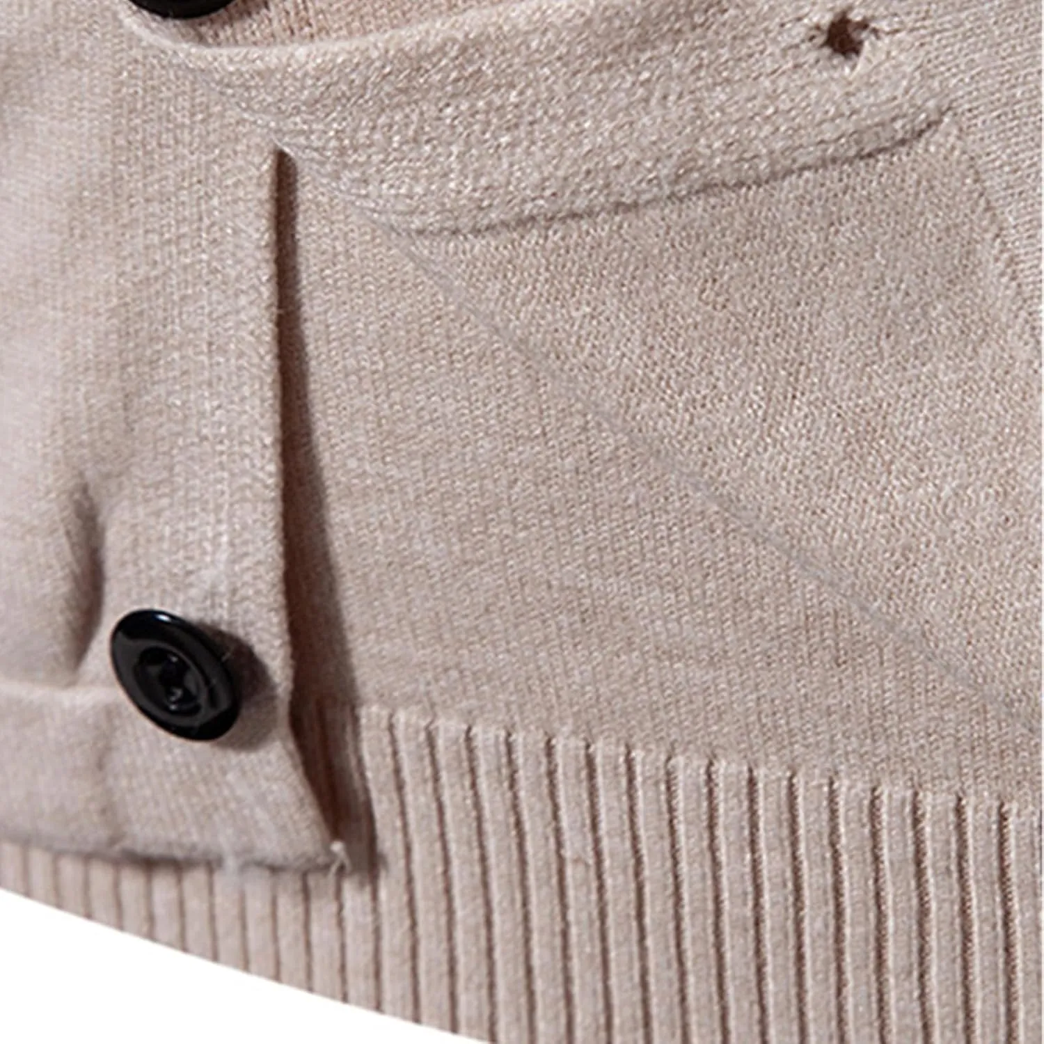 Sinzelimin Men Turtleneck Sweaters Winter Fashion Solid Button Design Long Sleeves Knitwear Sweater Fall Ribbed Knit Pullover