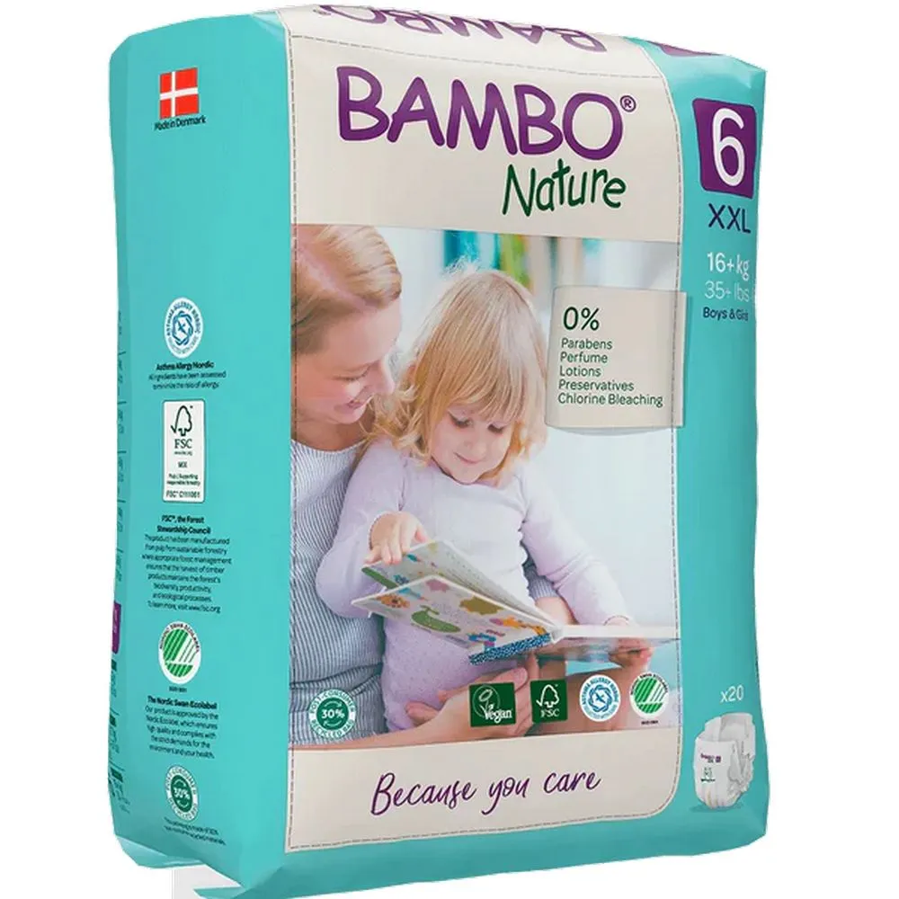 Size 6 Bambo Nature Pant Style Diapers - 18 Pants (15 kg)