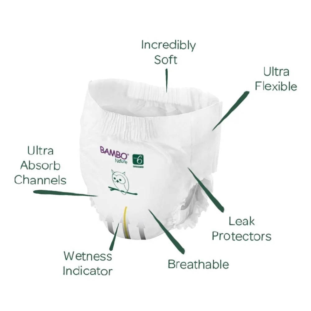 Size 6 Bambo Nature Pant Style Diapers - 18 Pants (15 kg)