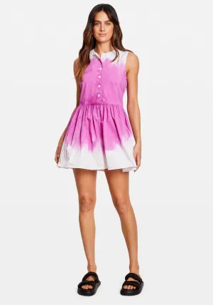 SLEEVELESS COTTON MINI DRESS BERRY