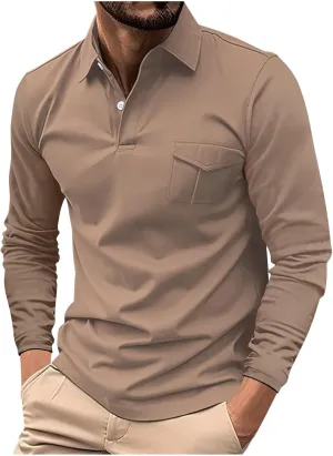 Slim Fit Polo Shirts for Men Muscle Basic Quick Dry Golf Polo Shirts Stretch Button Down Performance Shirts