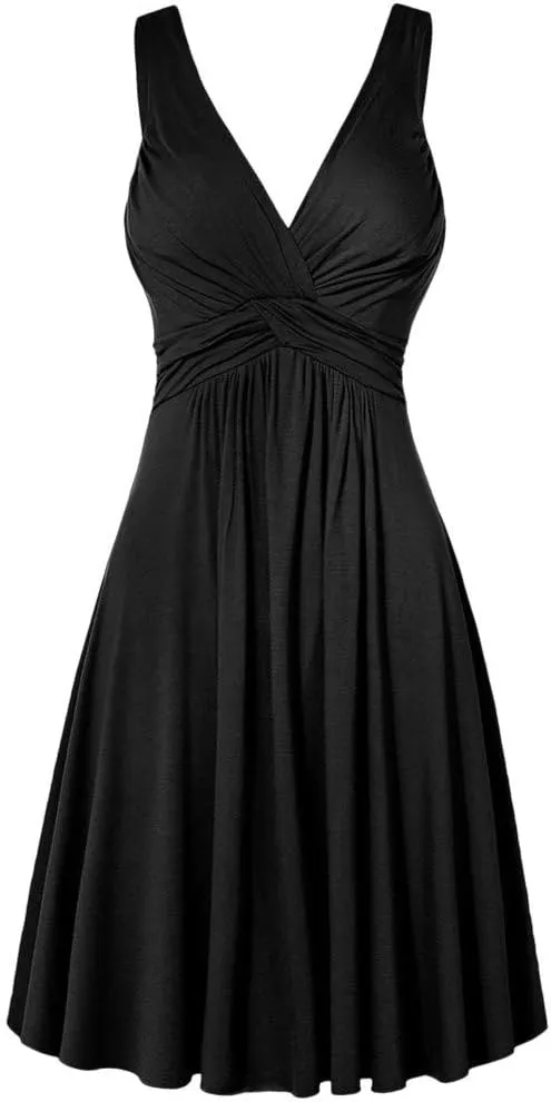 Slim Retro Sling V-Neck Flare Dresse Pleated Women's Size Plus Skirt Women's Dress and Evening Dresses for Women