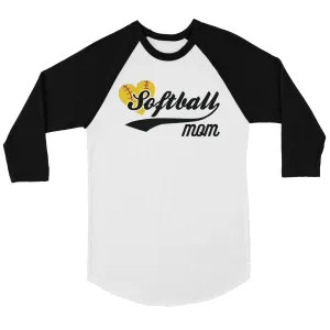 Softball Mom Womens Baseball Raglan Shirt Mother's Day Gift For Mom