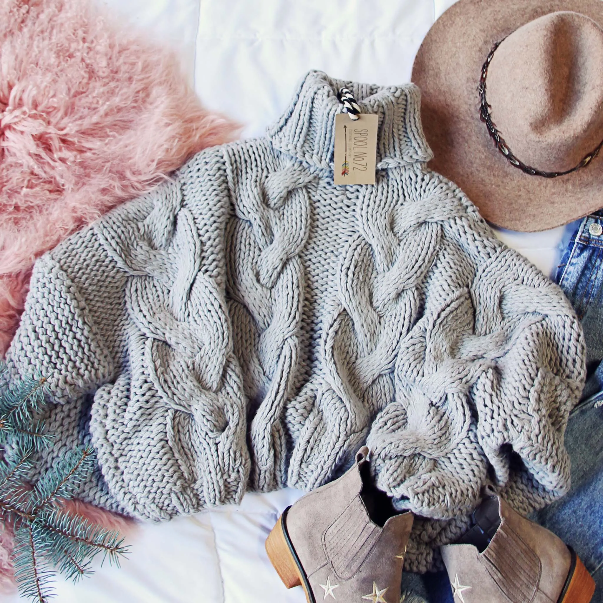 Spool Lux Storm   Cable Sweater