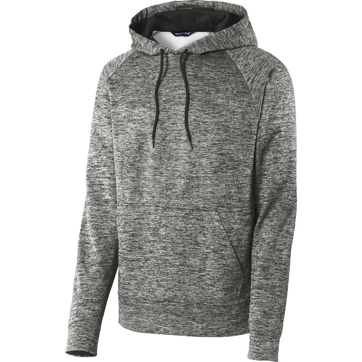 Sport-Tek Men's Black Electric PosiCharge Electric Heather Fleece Hooded Pullover