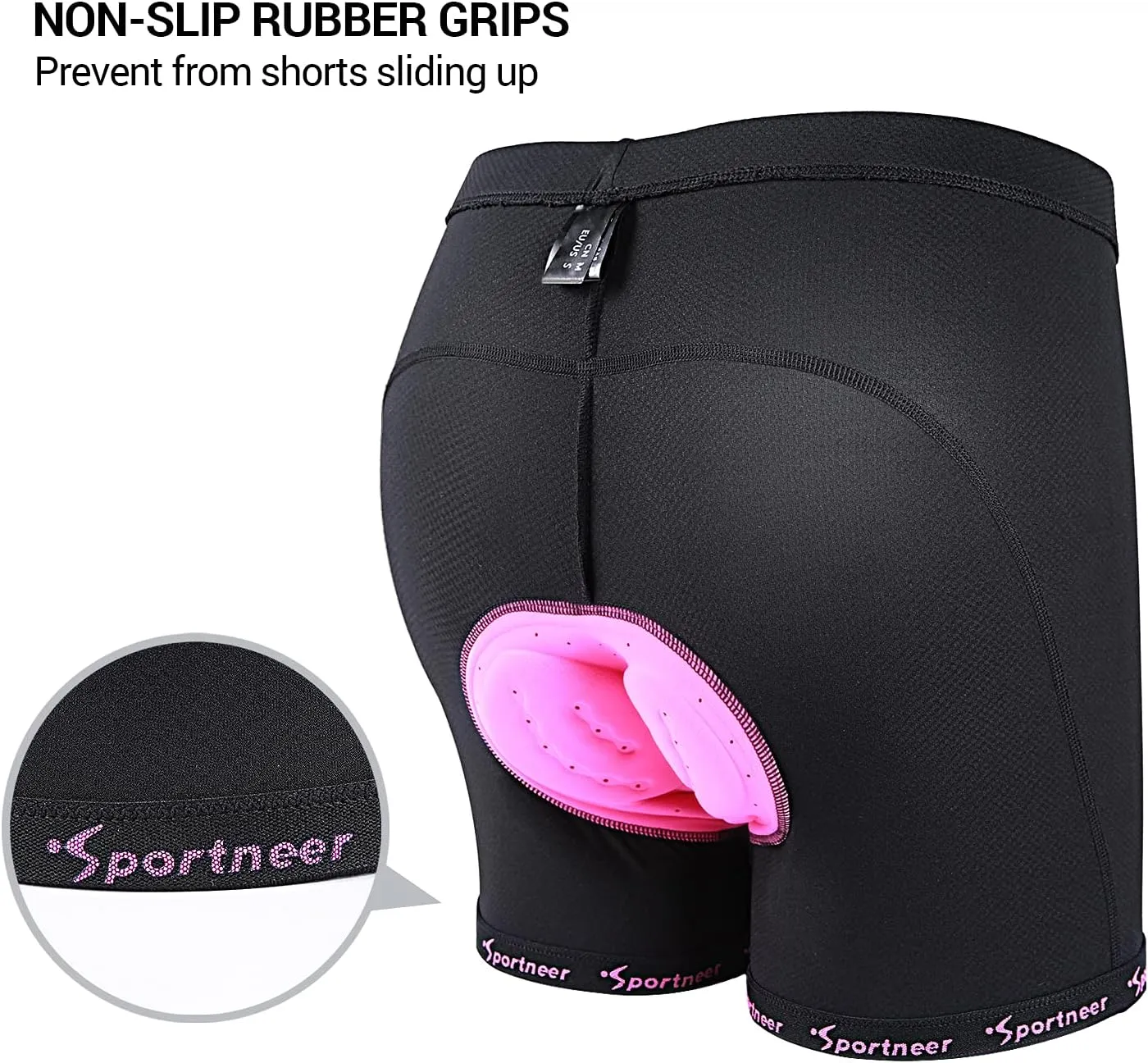 Sportneer Cycling Shorts for Women - 3D Padded Bike Shorts Cycling Underwear, Bicycle Road Biking Cycle Shorts for Women